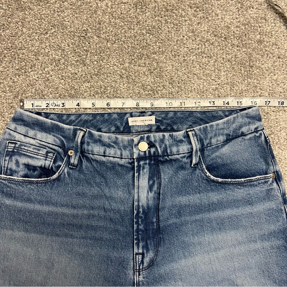 Good American Jeans Womens 12 31 Blue Good Icon Straight Leg High Rise Denim - Picture 5 of 8